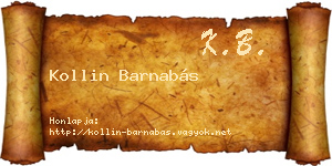 Kollin Barnabás névjegykártya